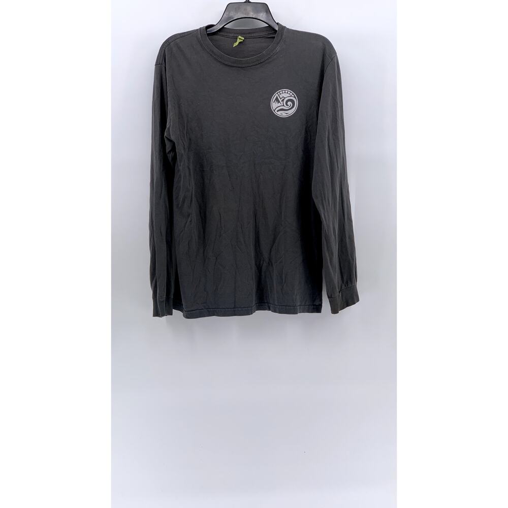 ECONSCIOUS Men's Charcoal Gray Happy Earth Crewneck Long Sleeve T-Shirt SZ M